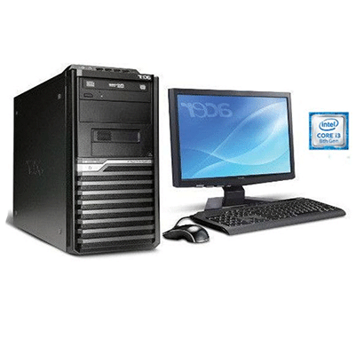 acer veriton m200 desktop (intel core-i3-8100 8th-gen/ 4gb ddr4/ 1tb hdd/ dos/ no odd/ 18.5 inch tft-monitor/3 years warranty